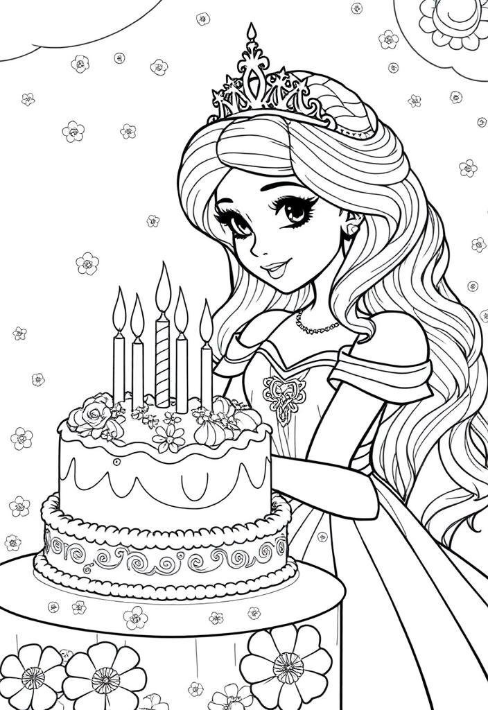 Princess with a birthday cake