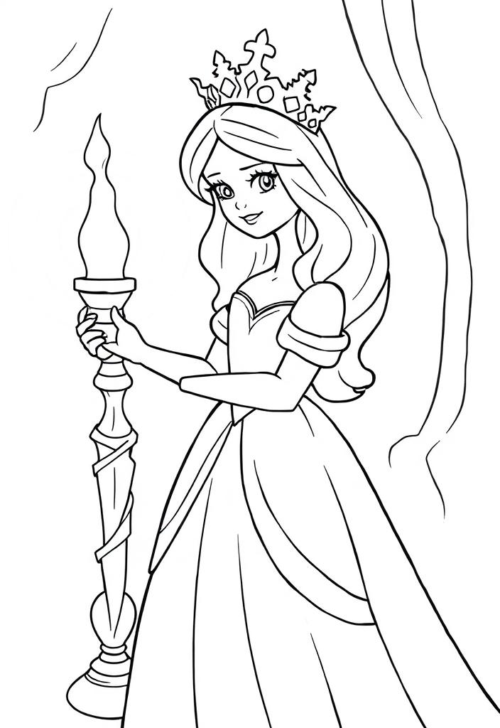 Princess with a glowing lamp