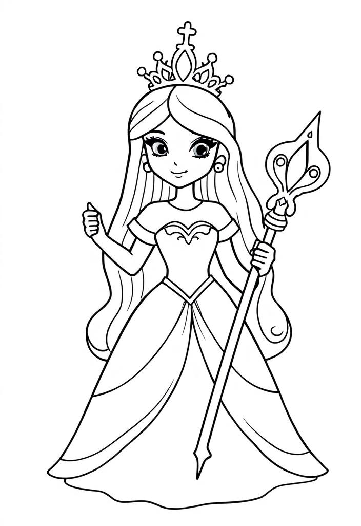 Princess with a tiara and scepter