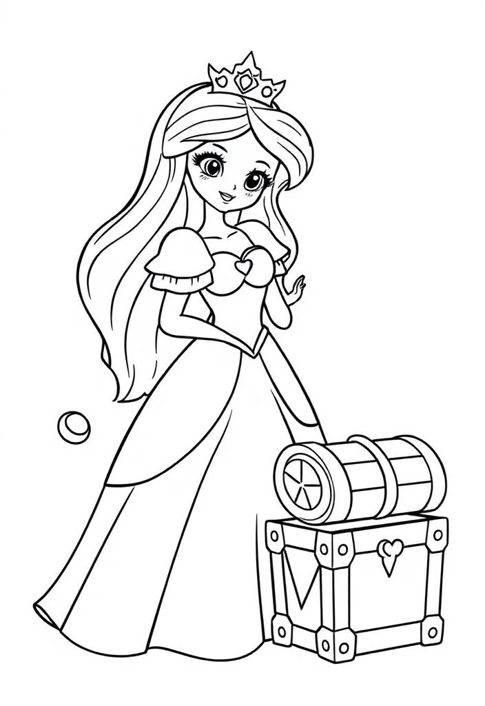 Princess with a treasure chest