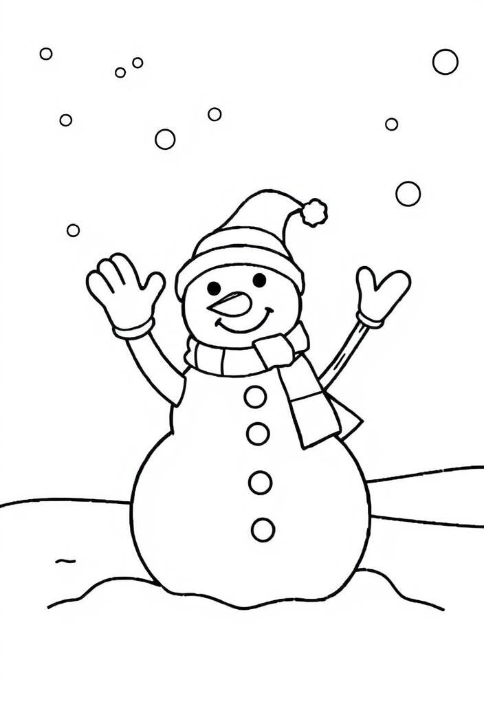 Snowman waving hello