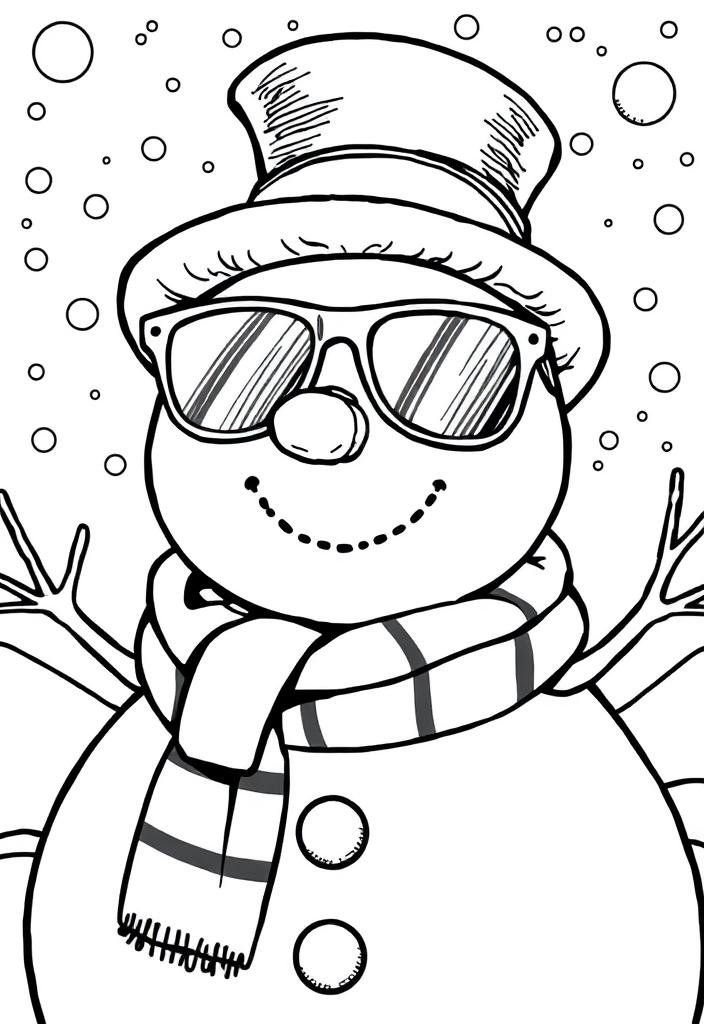 Snowman wearing sunglasses