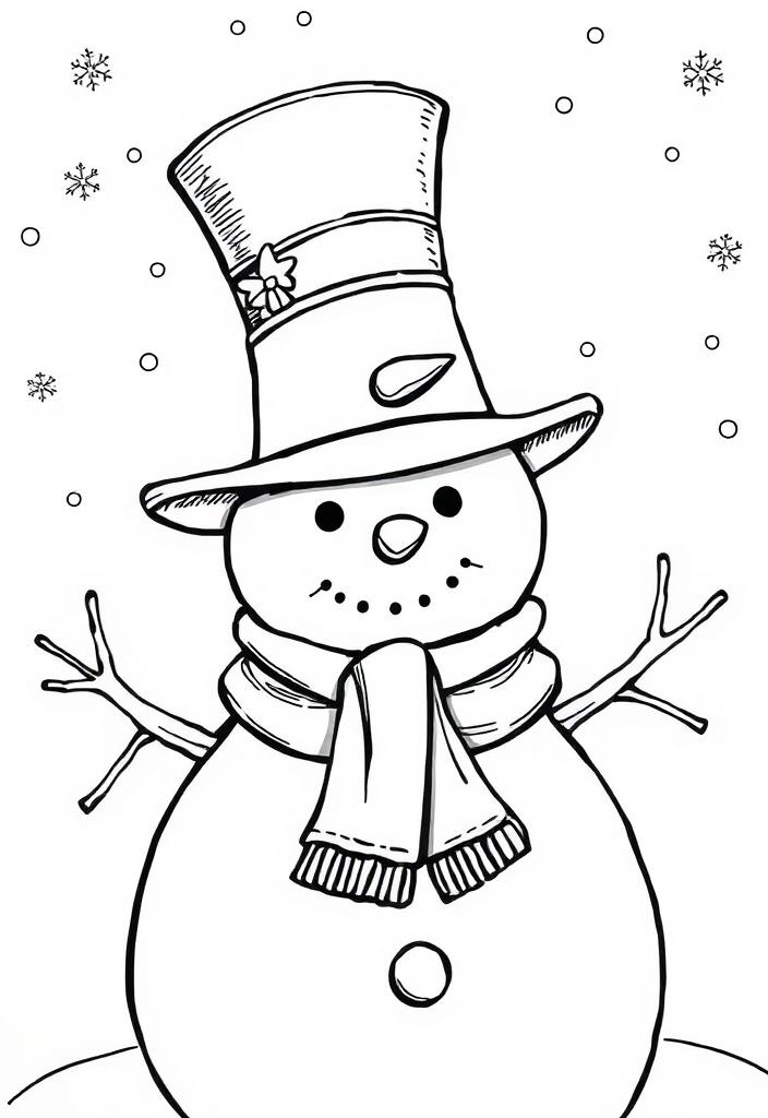 Snowman with a top hat