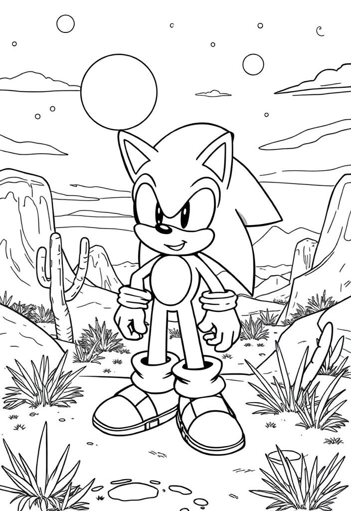 Sonic in a desert setting