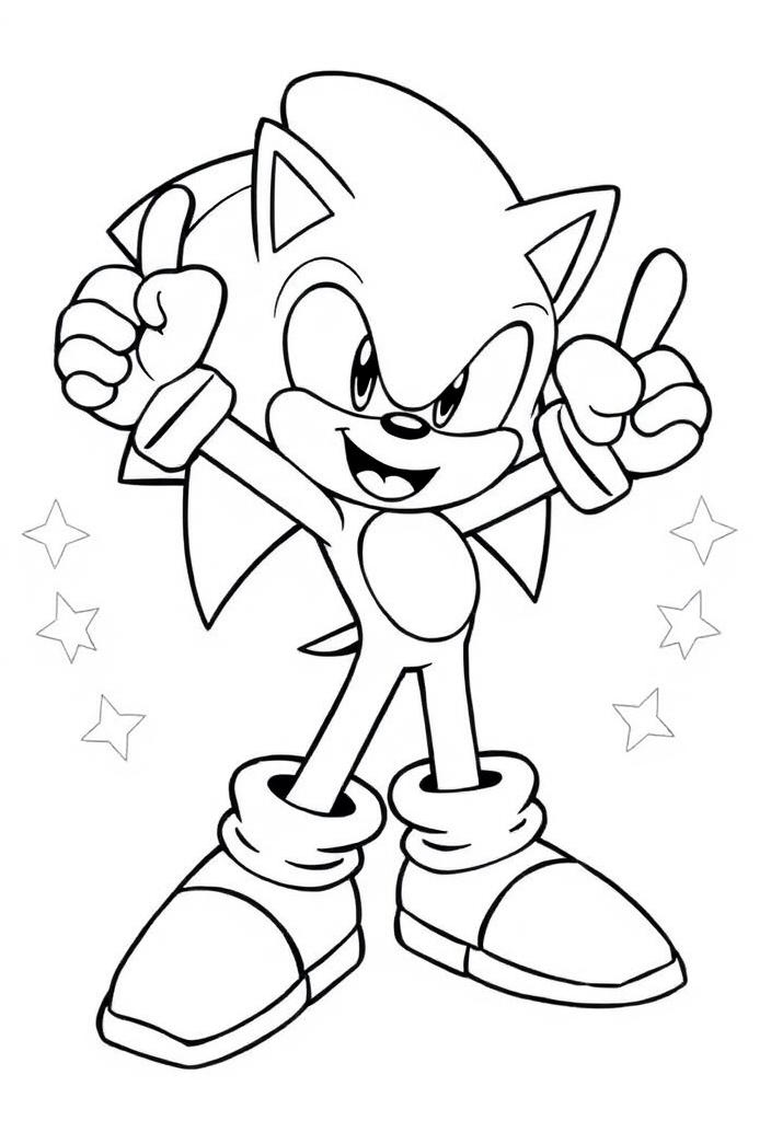 Sonic in a victory pose