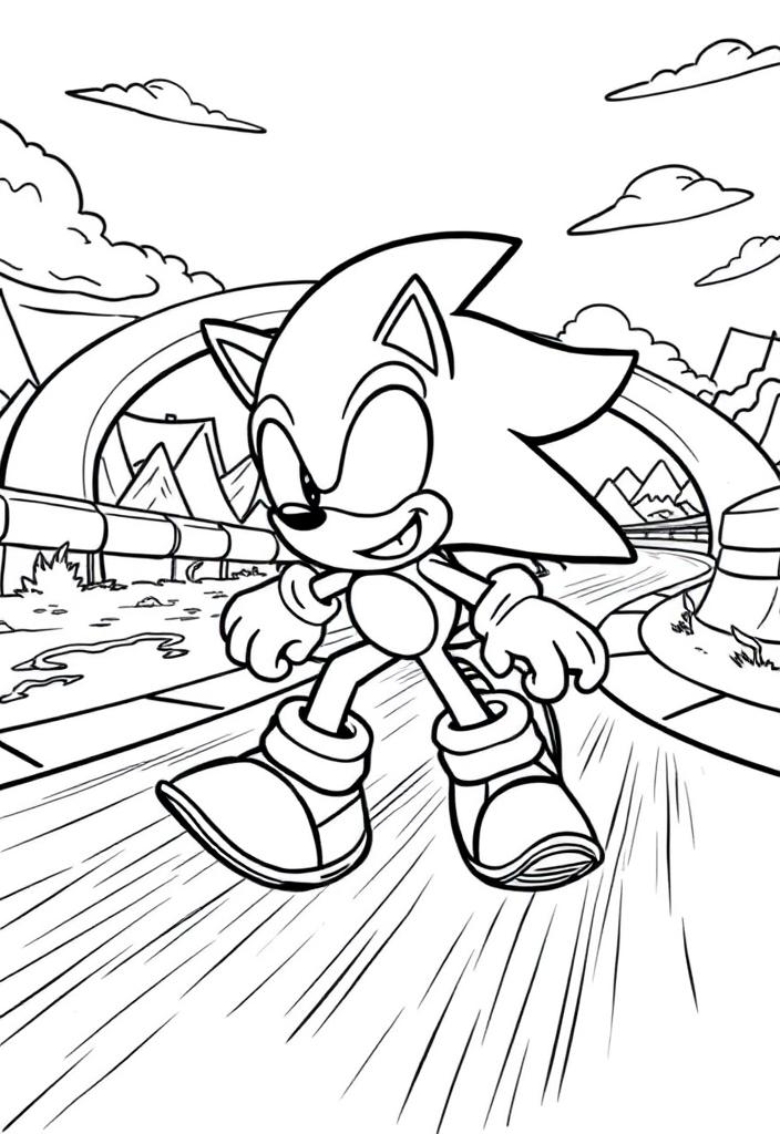 Sonic on a race track