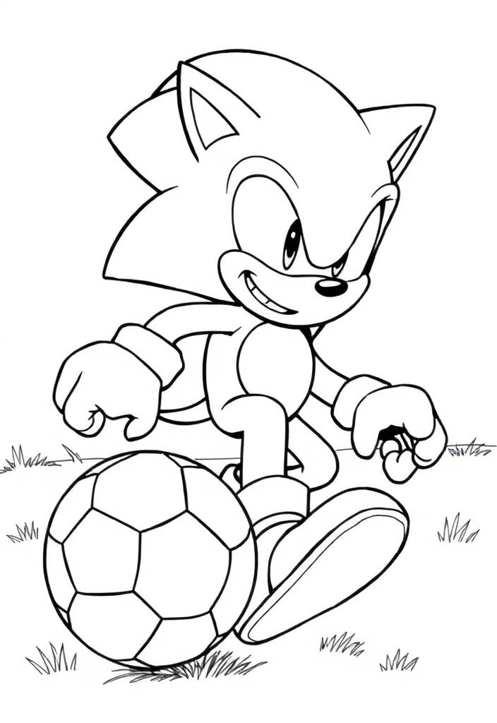 Sonic playing with a soccer ball