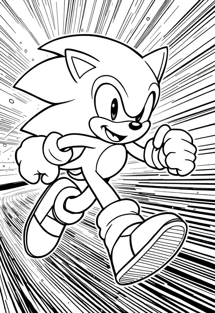 Sonic running fast