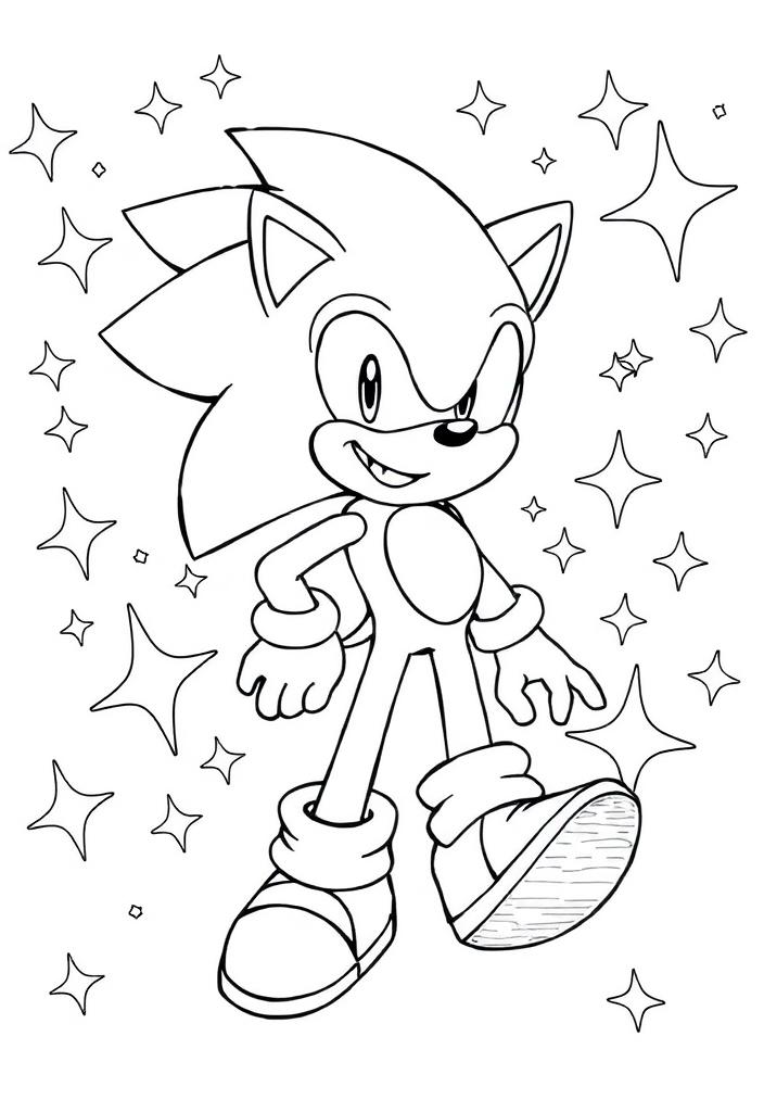 Sonic surrounded by sparkles