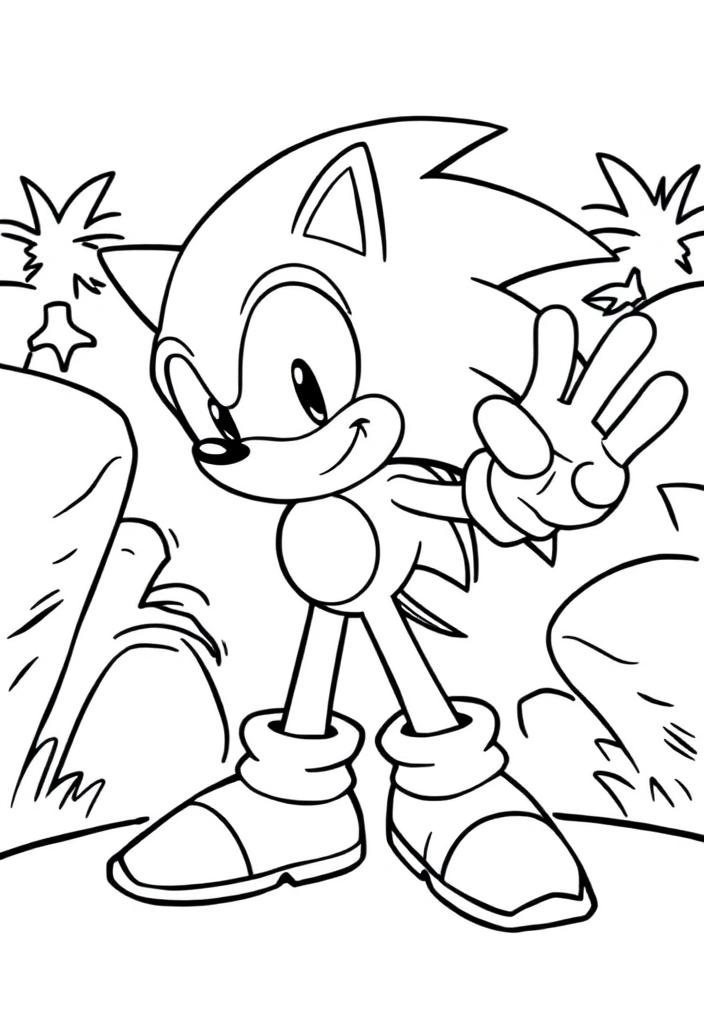 Sonic waving to his fans