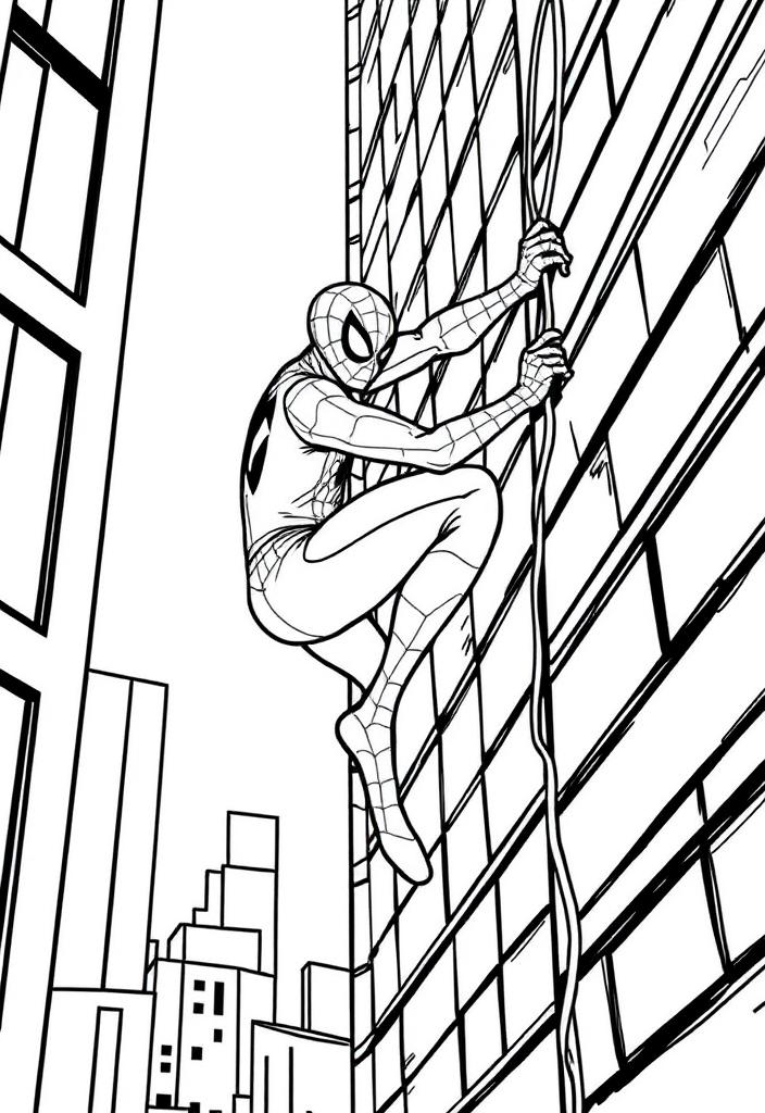 Spider-Man climbing a building