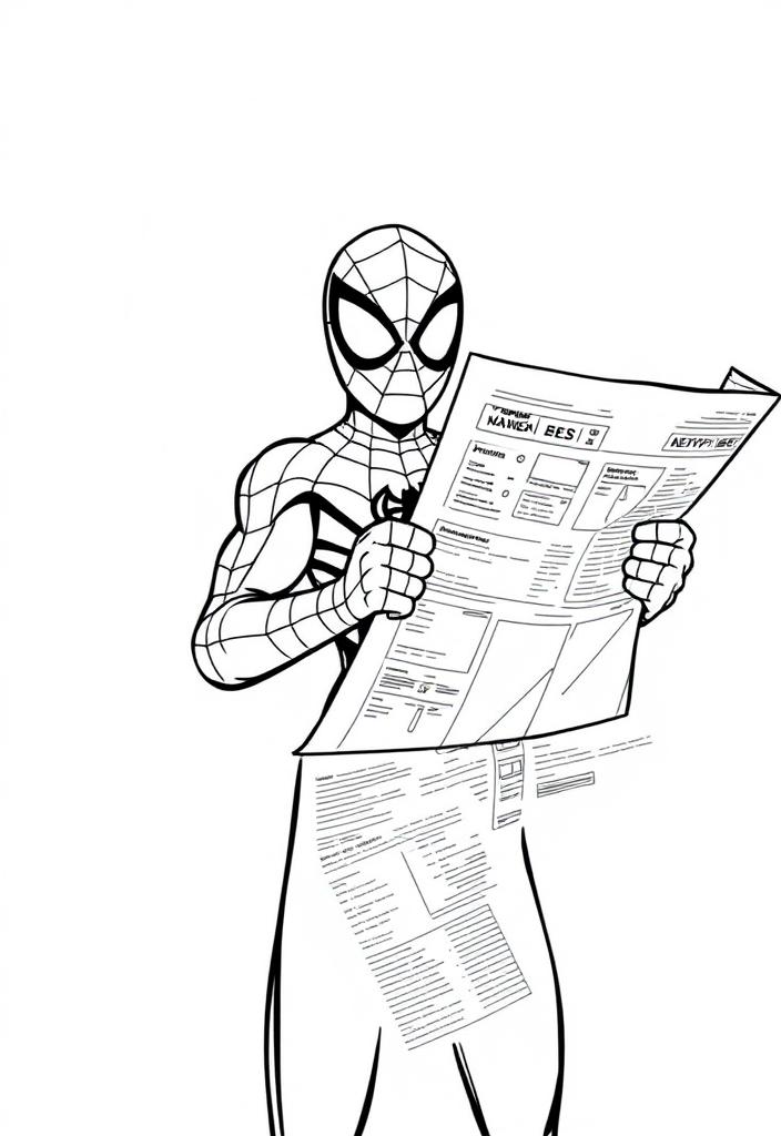 Spider-Man holding a newspaper