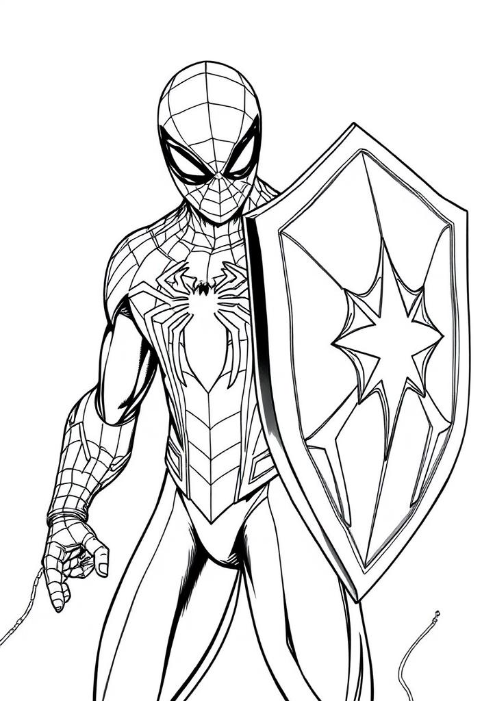 Spider-Man holding a shield