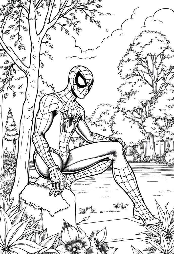 Spider-Man in a park scene