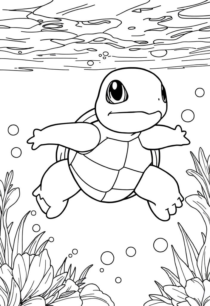 Squirtle swimming in water