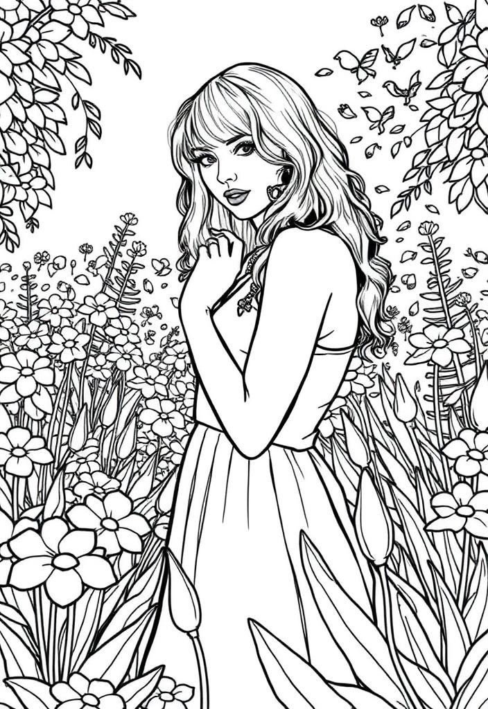 Taylor Swift in a garden