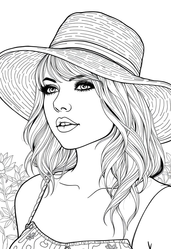 Taylor Swift in a sun hat