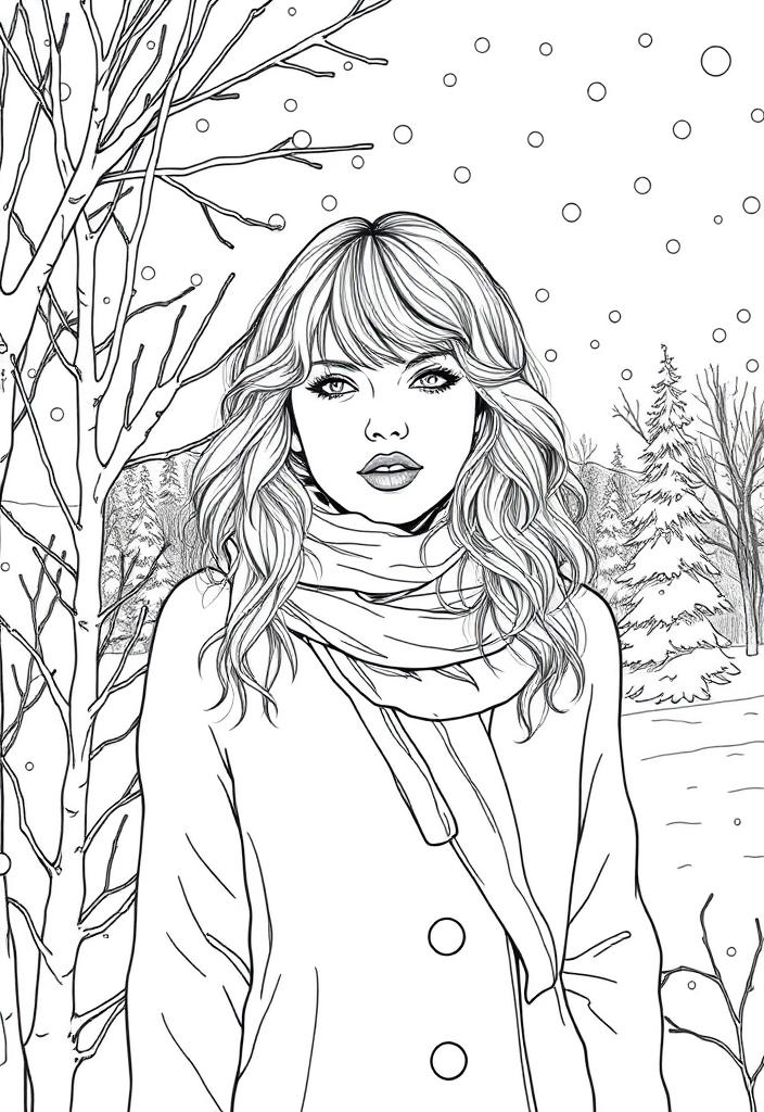 Taylor Swift in a winter scene