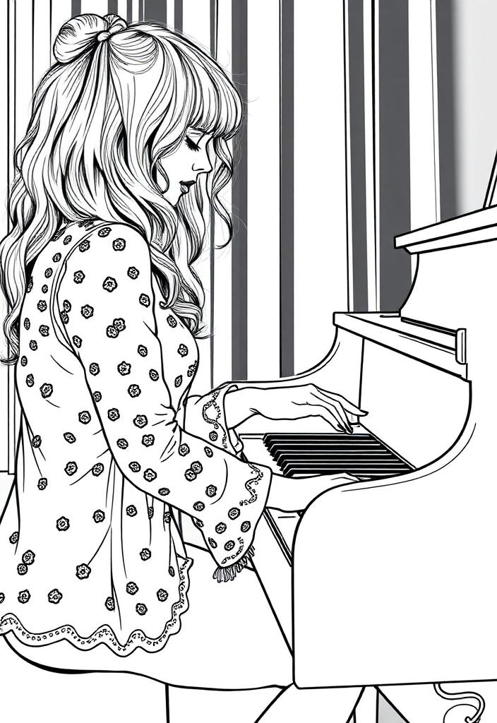 Taylor Swift playing the piano