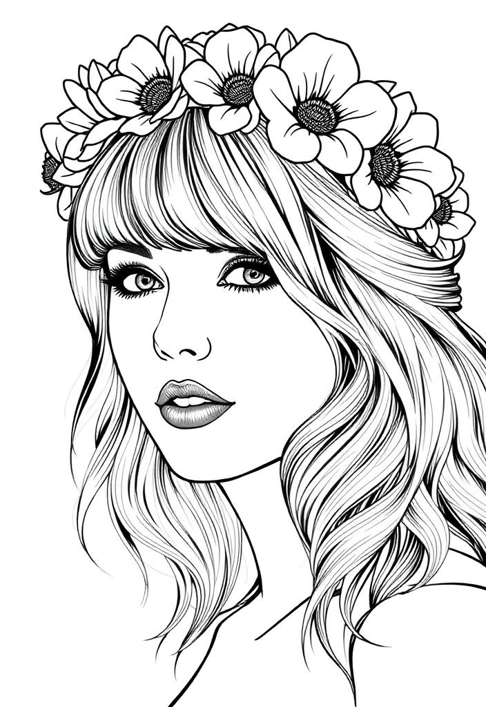 Taylor Swift with a flower crown