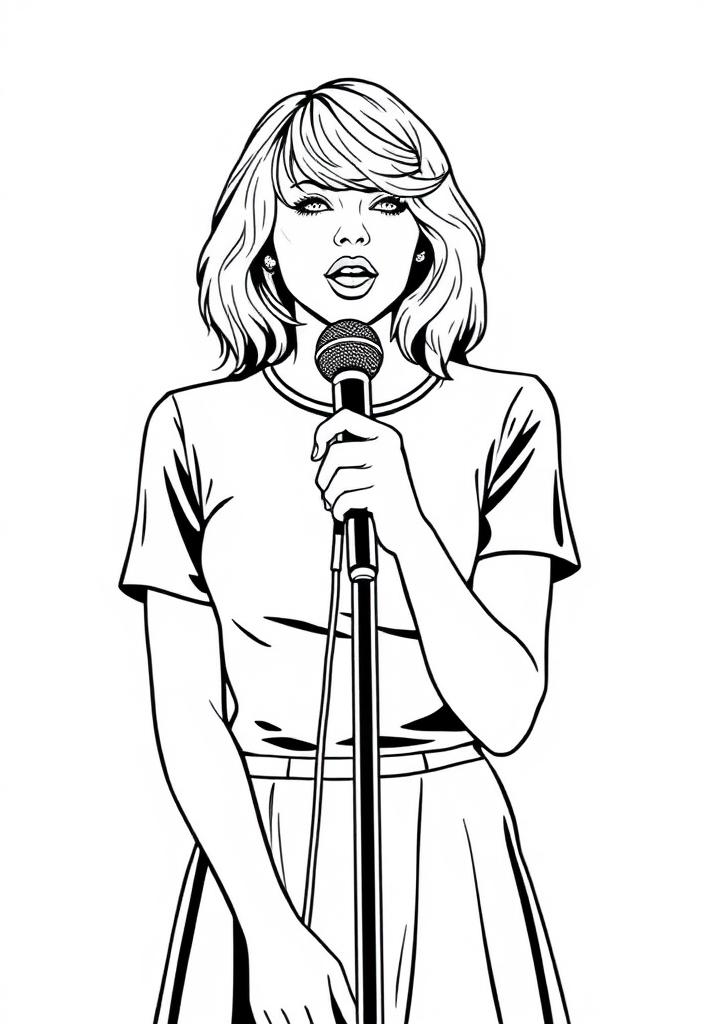 Taylor Swift with a microphone