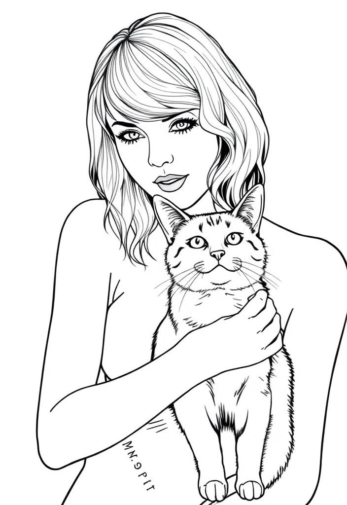 Taylor Swift with her cat, Meredith