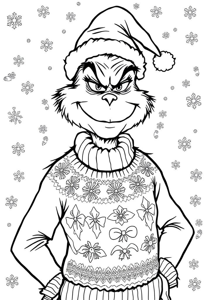 The Grinch in a Christmas sweater