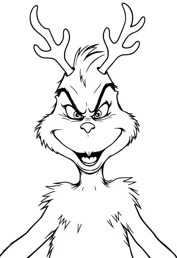 The Grinch with reindeer antlers