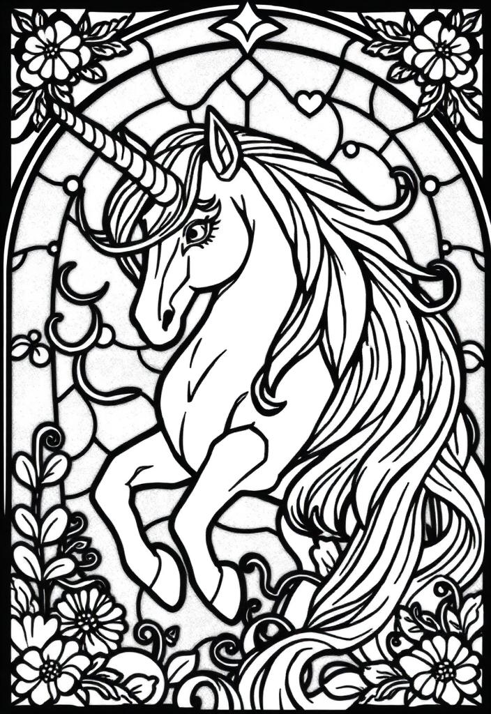 Unicorn Stained Glass