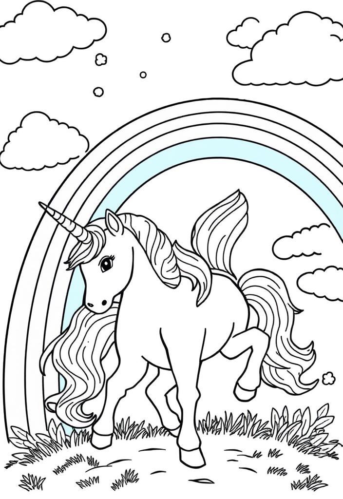 Unicorn with Rainbow